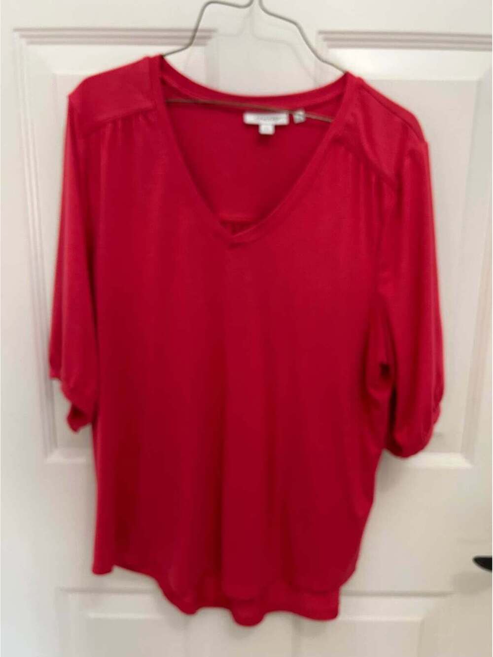 Chico's Red V-Neck Top Size 2/L